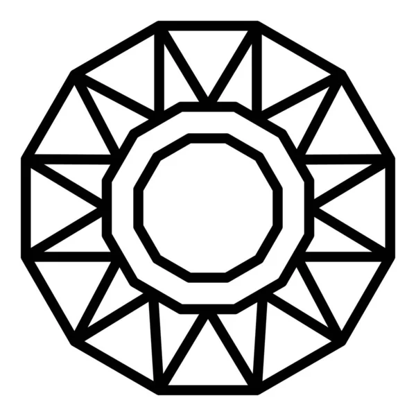 Ikona Smaragdového šperku, styl osnovy — Stockový vektor