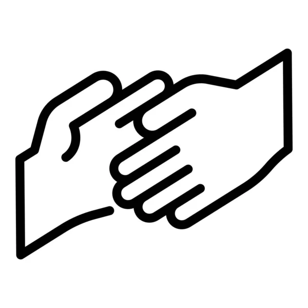 Friend hand help icon, outline style — Stock Vector