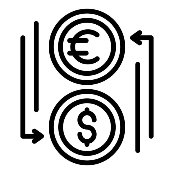 Geld wisselen pictogram, omtrek stijl — Stockvector