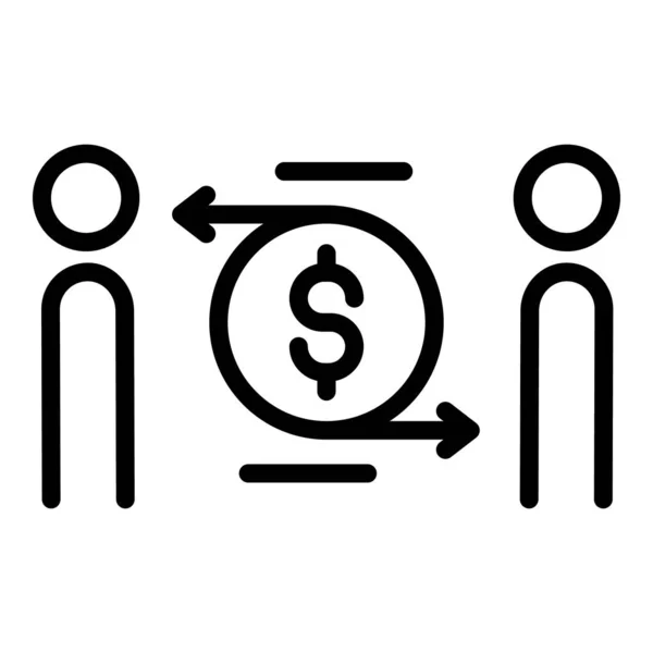 Pessoas ícone de transferência de dinheiro, estilo esboço —  Vetores de Stock