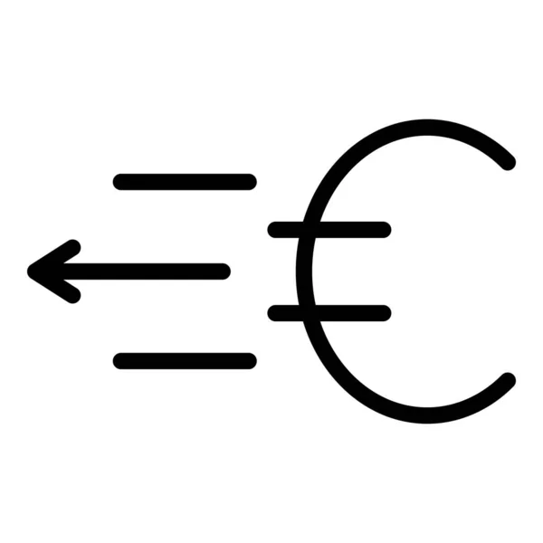 欧元汇款图标，轮廓风格 — 图库矢量图片