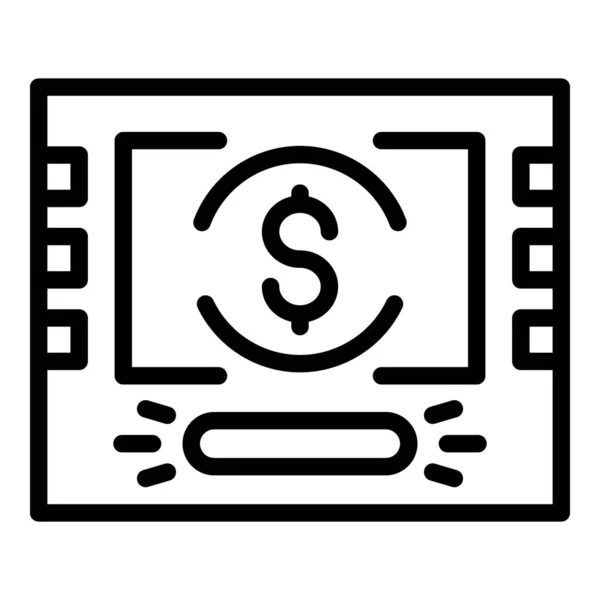 Ikona bankomatu, styl osnovy — Stockový vektor