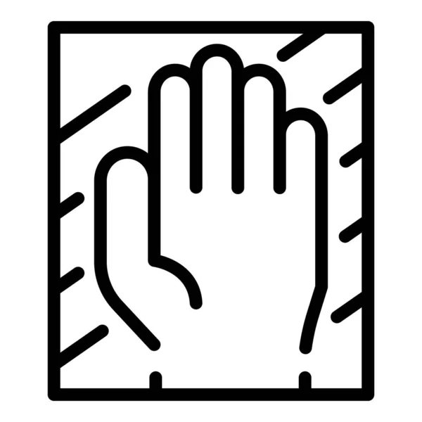 Εικονίδιο ταυτοποίησης χεριού, στυλ περιγράμματος — Διανυσματικό Αρχείο