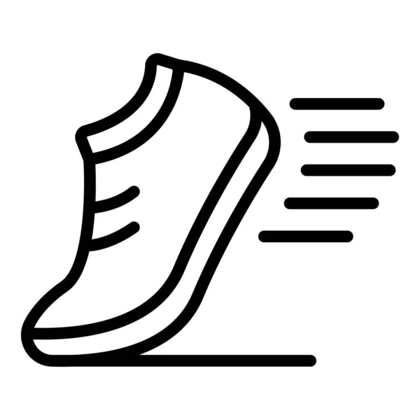 Running shoe icon, outline style — Stock Vector