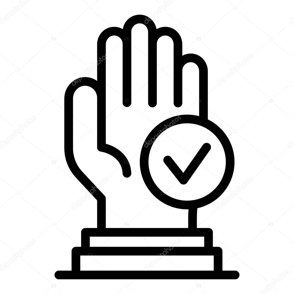 Approved authentication icon. Outline approved authentication vector icon for web design isolated on white background
