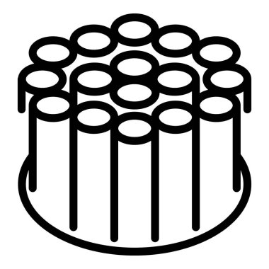 Karalanmış fiber optik kablo simgesi, özet biçimi