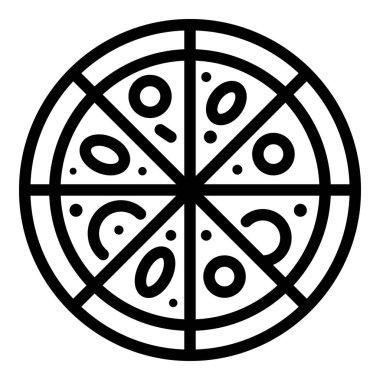 Dilimlenmiş pizza ikonu, taslak tarzı