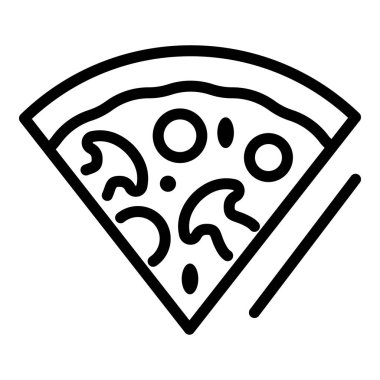 Mantar ikonlu pizza dilimi, taslak tarzı