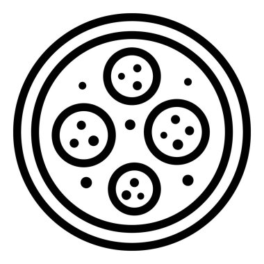 Domates ikonlu pizza, taslak tarzı.