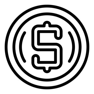 Dolar madeni para simgesi, taslak biçimi