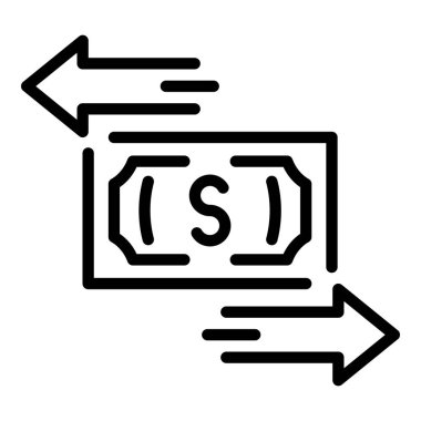 Banknote sol ve sağ ok simgesi, özet biçimi