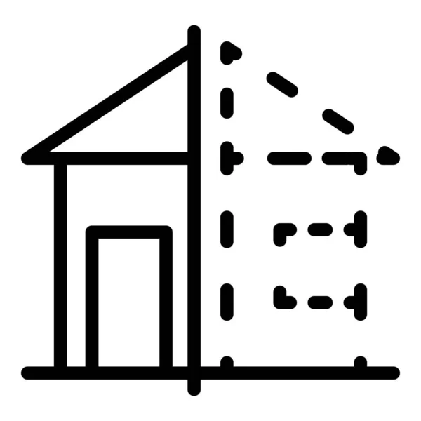 Icône de reconstruction de la maison, style contour — Image vectorielle