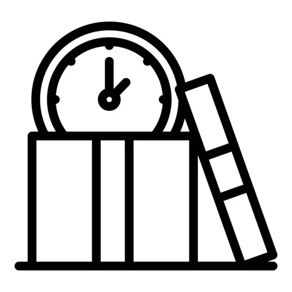 Icono de entrega de paquetes de tiempo, estilo de esquema — Archivo Imágenes Vectoriales