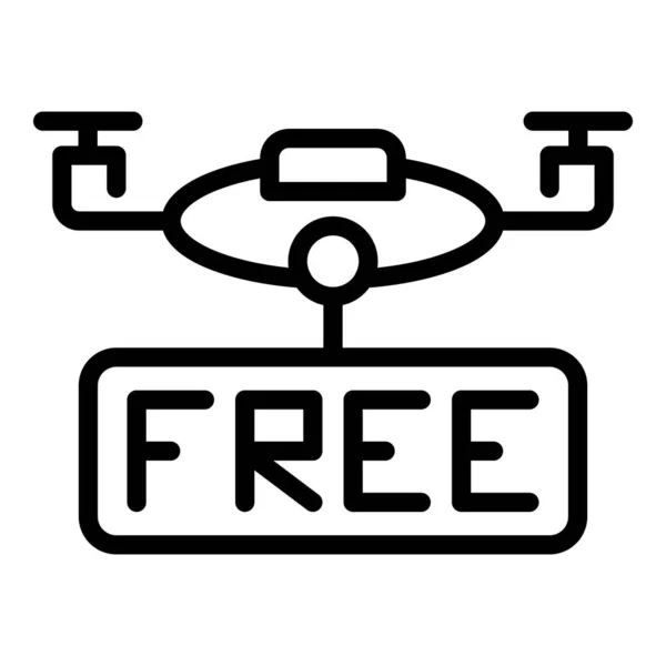 Icono de entrega de drones gratis, estilo de esquema — Vector de stock