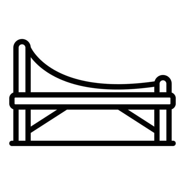 Bench bonyolult vissza ikon, körvonalazott stílus — Stock Vector
