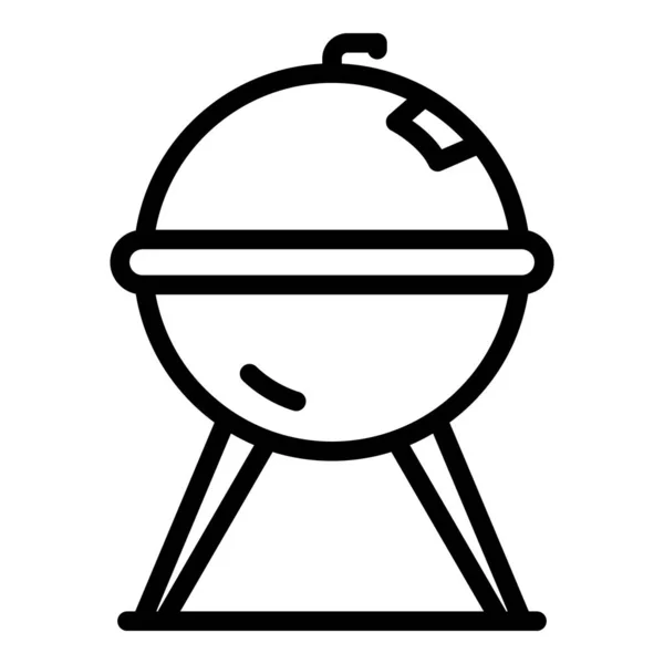 Icono de barbacoa esférica, estilo perfilado — Vector de stock