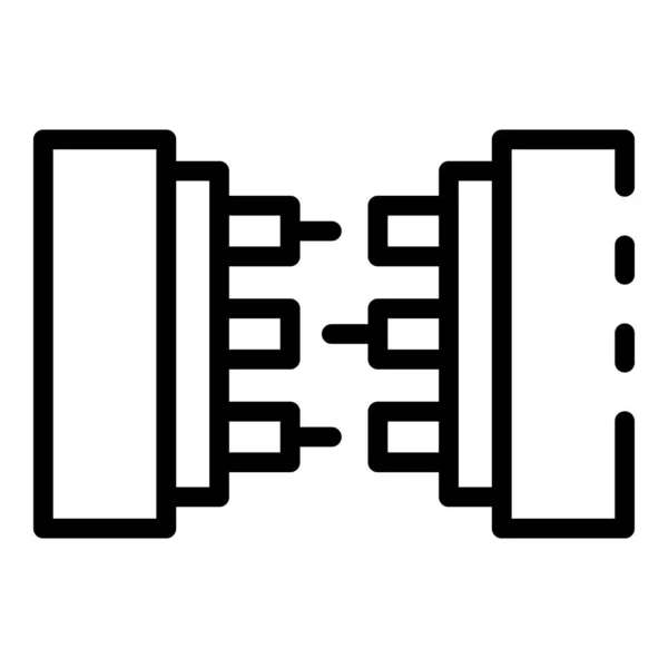 Cable connection icon, outline style — Stock Vector