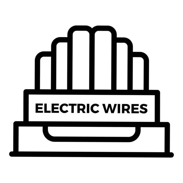 Ícone de fios elétricos, estilo esboço — Vetor de Stock