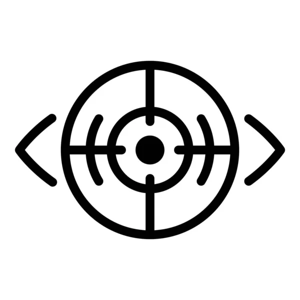 Иконка лазерной коррекции глаз, стиль контура — стоковый вектор