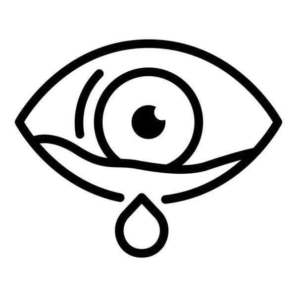 Reying eye icon, outline style — стоковый вектор