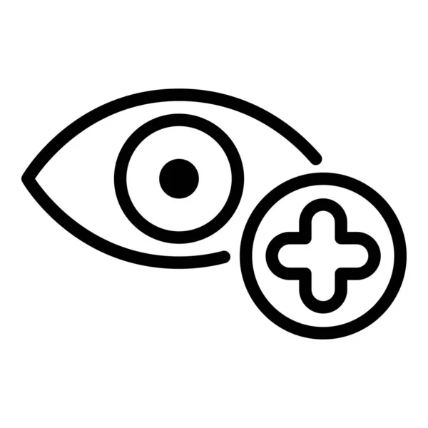 Icône Eye plus, style contour — Image vectorielle