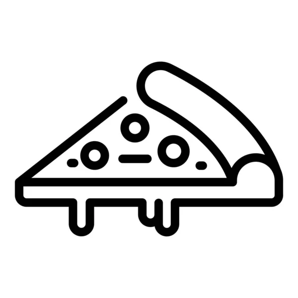 Coupe d'icône de pizza, style contour — Image vectorielle