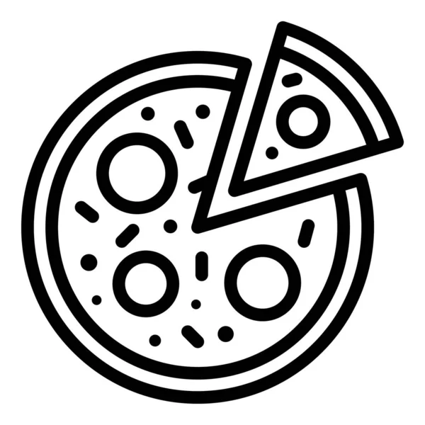 Italian salami pizza icon, outline style — Stock Vector