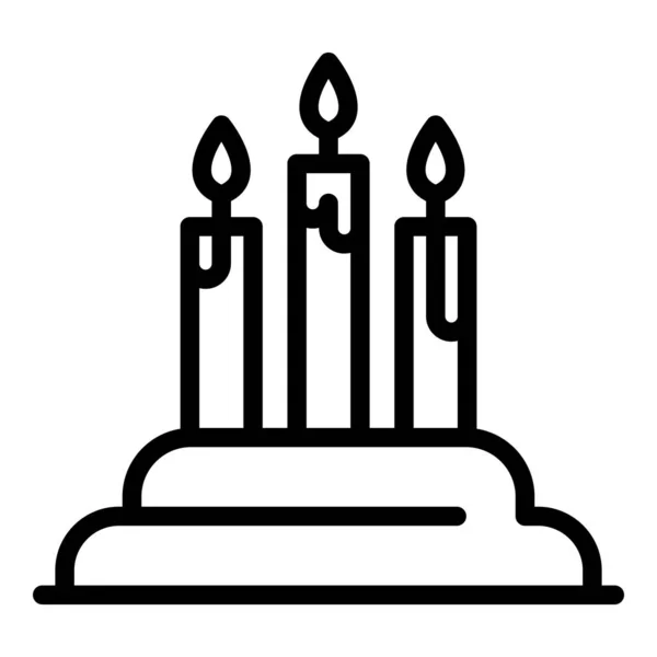 Bolo de aniversário com ícone de velas, estilo esboço —  Vetores de Stock