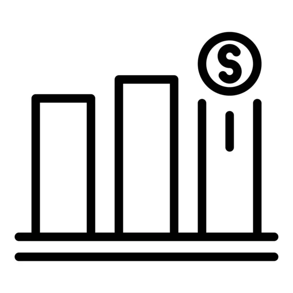 Ícone de gráfico de moeda, estilo esboço — Vetor de Stock