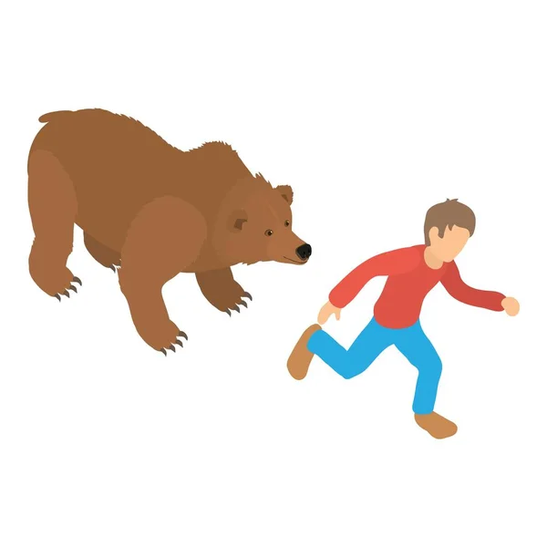 Icono de ataque de oso, estilo isométrico — Vector de stock