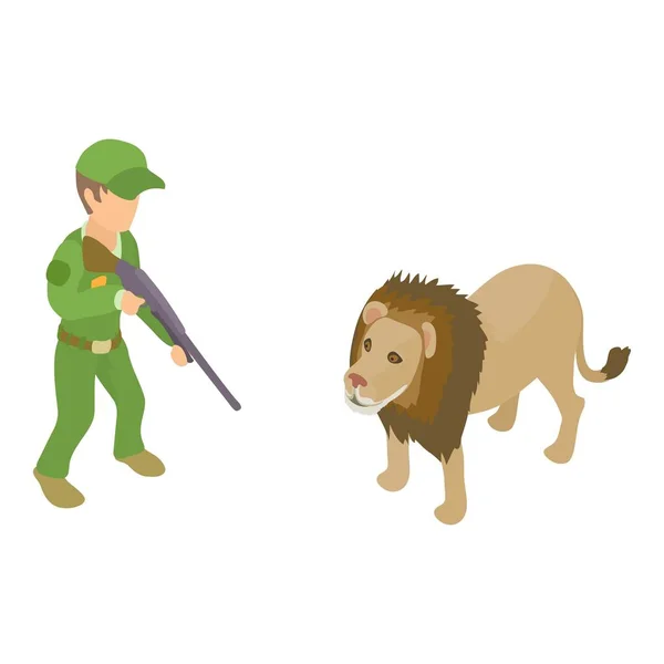 非洲狩猎图标，等距风格 — 图库矢量图片