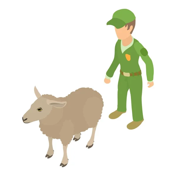 Icono de atención veterinaria, estilo isométrico — Vector de stock