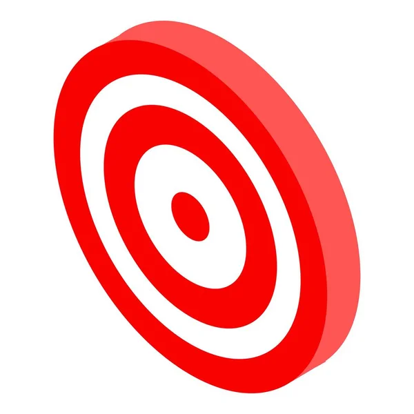 Rotes Zielsymbol, isometrischer Stil — Stockvektor