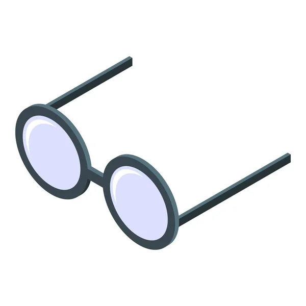 Round eyeglasses icon, isometric style — Stock Vector