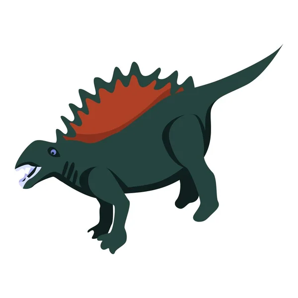 Museu ícone de dinossauro, estilo isométrico —  Vetores de Stock