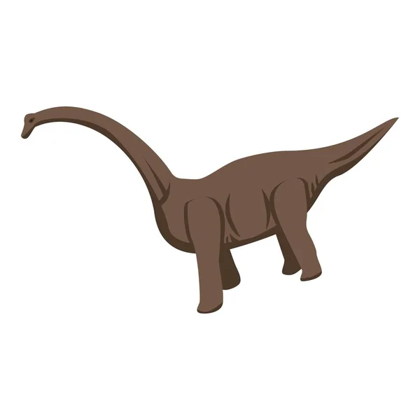 Icône longue tête de dinosaure, style isométrique — Image vectorielle