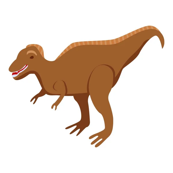 Ikona masožravého dinosaura v izometrickém stylu — Stockový vektor