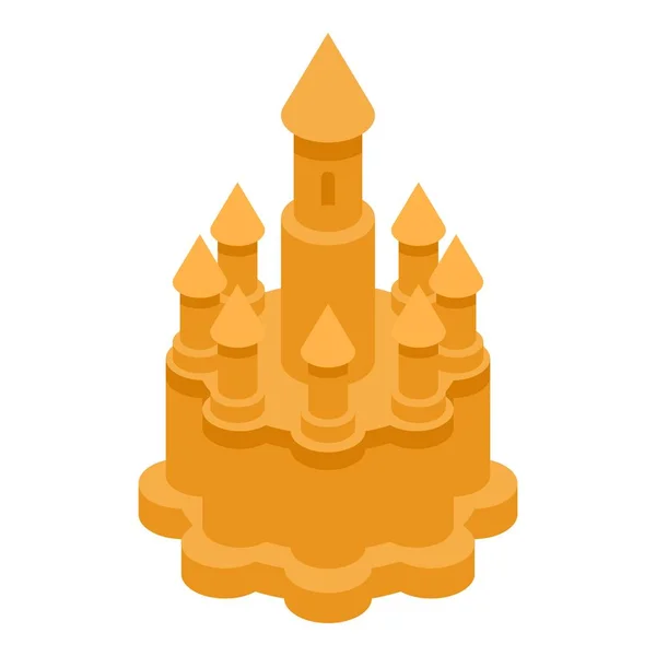Icona del castello di sabbia marina, stile isometrico — Vettoriale Stock