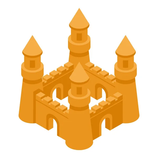Stavební písek hrad ikona, izometrický styl — Stockový vektor