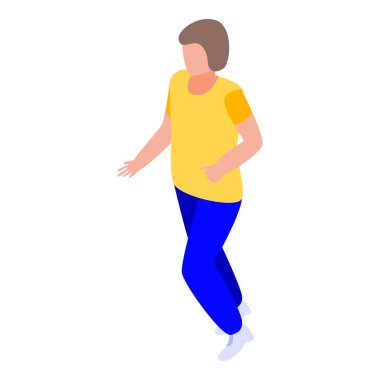 Sabah çalışan simge, izometrik biçim