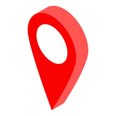 Gps pin harita simgesi, izometrik stil
