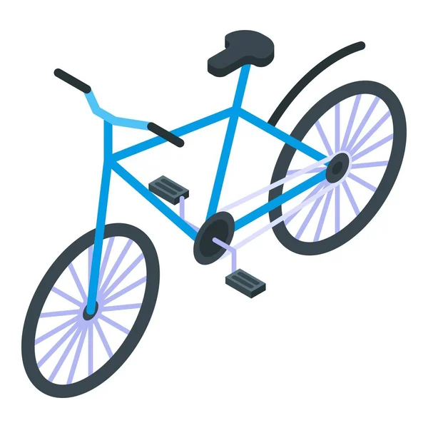 Значок велосипеда синего цвета, изометрический стиль — стоковый вектор