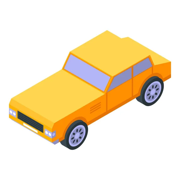 Yellow old car icon, isometric style — Stock Vector