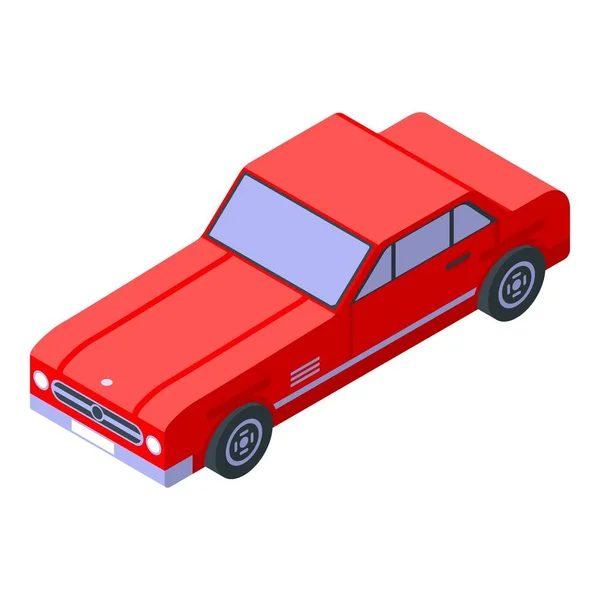 Red cabrio car icon, isometric style — Stock Vector