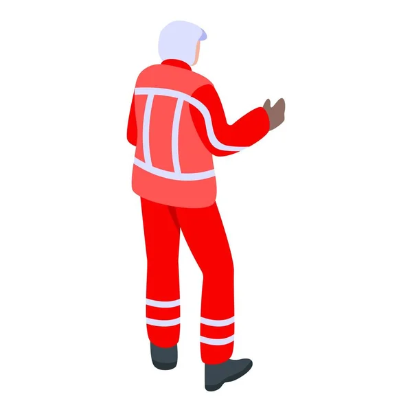 Firefighter icon, isometric style — 스톡 벡터