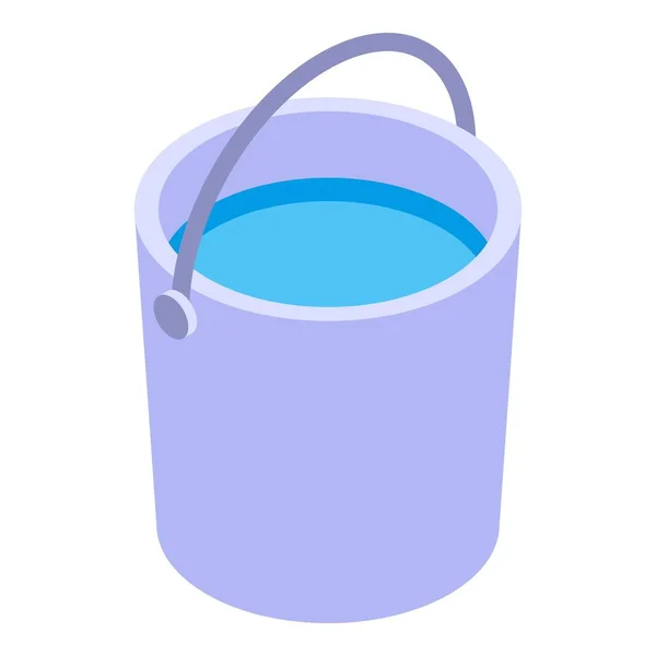 水のバケツのアイコン、アイソメ図スタイル — ストックベクタ