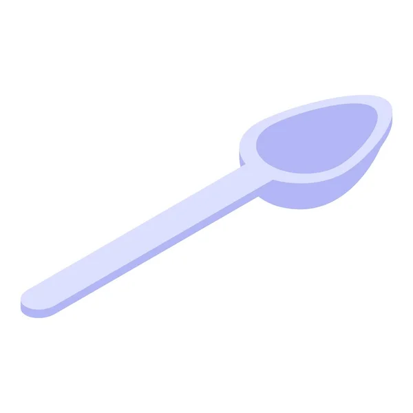 Plastic spoon icon, isometric style — Stock Vector