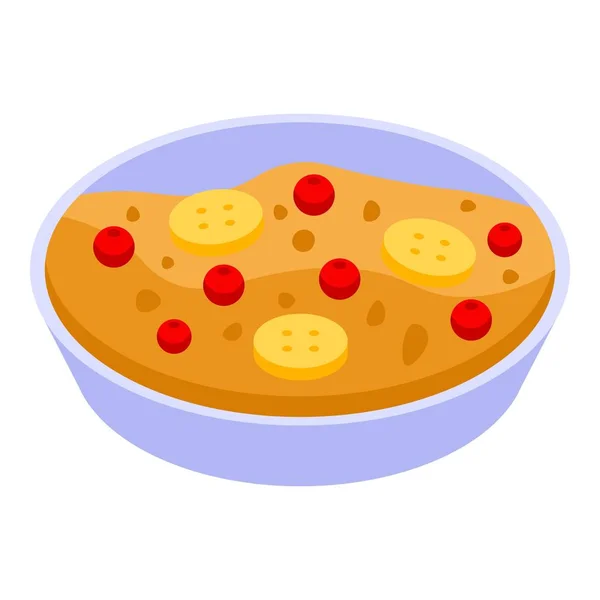 Icône de la nourriture céréalière du matin, style isométrique — Image vectorielle
