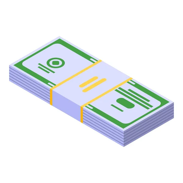 Money pack icon, isometric style — Stock Vector