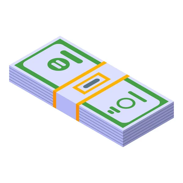 Icono de paquete de dinero, estilo isométrico — Vector de stock